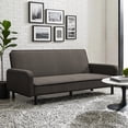 thumbnail image 2 of Resenkos Modern Fabric Sofa Couch Upholstered Futon Sofa Bed Loveseat, Tapered Metal Legs in Brown Color, 2 of 8