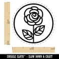 thumbnail image 2 of Rose Flower in Circle Self-Inking Rubber Stamp Ink Stamper - Lime Green Ink - Medium 1 Inch, 2 of 7