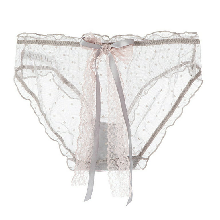 Women's Lingerie Underwear Knickers Briefs Japanese Sexy Full Lace Large  Size Women Panties New Girl Sweet Ruffled Mid-Waist Quick-Drying Mesh  See-Through Bow Panties : : Clothing, Shoes & Accessories