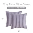 thumbnail image 6 of Holzlrgus Throw Pillow Covers Decorative Faux Fur Set of 2 20x20 Inch Pillow Covers, Soft Grey Striped Pillowcases for Couch Sofa Bed Living Room, Fluffy Cute Home Boho Accent Fuzzy Neutral Decor, 6 of 6