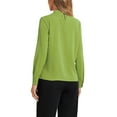 thumbnail image 3 of BLUSA DE CHIFFON CON CUELLO ALTO INSPIRADA EN CHIC OTOÑO INVIERNO PARA MUJERES, CAMISA DE MANGA LARGA DE NEGOCIOS CASUAL TAMAÑO XS VERDE, 3 of 6
