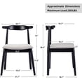 thumbnail image 6 of Duhome Mid-century Modern Dining Chairs Set of 2 Wooden Dining Room Chairs Fabric Upholstered Kitchen Side Chairs Retro, Black, 6 of 7