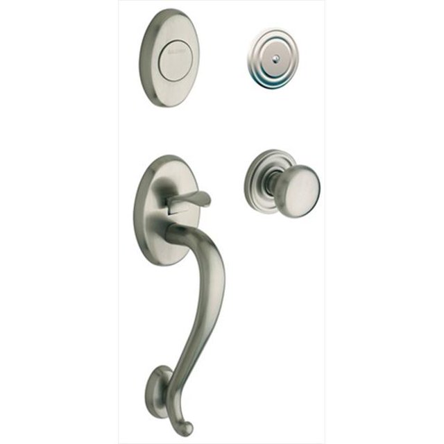 Baldwin Hardware 85315.150.FD Poignée Factice Sectionnelle avec Bouton Classique en Nickel Satiné