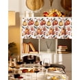 thumbnail image 3 of Fall Valances for Windows, Pumpkin Red Flower Sparrow Leaf Vintage Linen Rod Pocket Short Window Valance Curtains Holiday Window Treatment for Kitchen Living Room Bathroom, 60"x18", 3 of 6