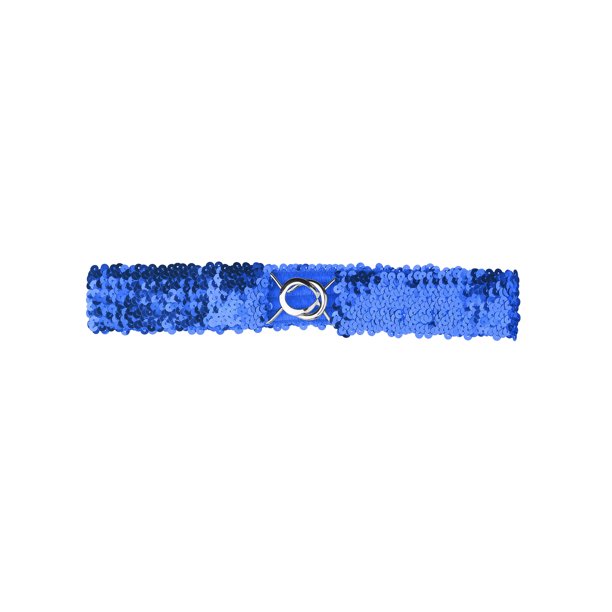 CINTURONES ELÁSTICOS PARA MUJERES TALLA PLUS INSPIRADOS EN CHIC, CINTURONES AJUSTADOS Y ELÁSTICOS CON DECORACIÓN DE LENTEJUELAS BRILLANTES PARA VESTIDOS 64cm/25.19" AZUL REAL