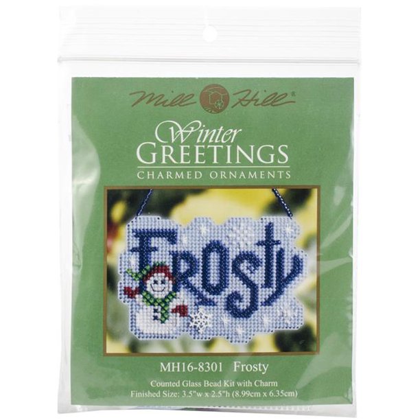 Mill Hill Counted Cross Stitch Ornament Kit 3.5"X2.5"FrostyPerforated