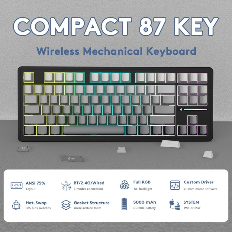 ATTACK SHARK M87PRO TKL Wireless Mechanical Gaming Keyboard, BT5.0