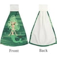 thumbnail image 4 of Hanging Towels 1 Pcs, Dish Towels Green Mermaid Cartoon Absorbent Hand Towels with Hanging Loop Washcloth for Bathroom Kitchen, 4 of 6