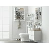 Spirich 3 Tier Bathroom Shelf Wall Mounted with Towel Hooks, Bathroom Organizer Shelf Over The Toilet (White)