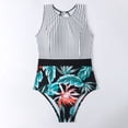 thumbnail image 3 of Traje de baño de una pieza con rayas llamativas, sin espalda y con cuello redondo para el glamour playero de las mujeres (tallas hasta 3XL), 3 of 5