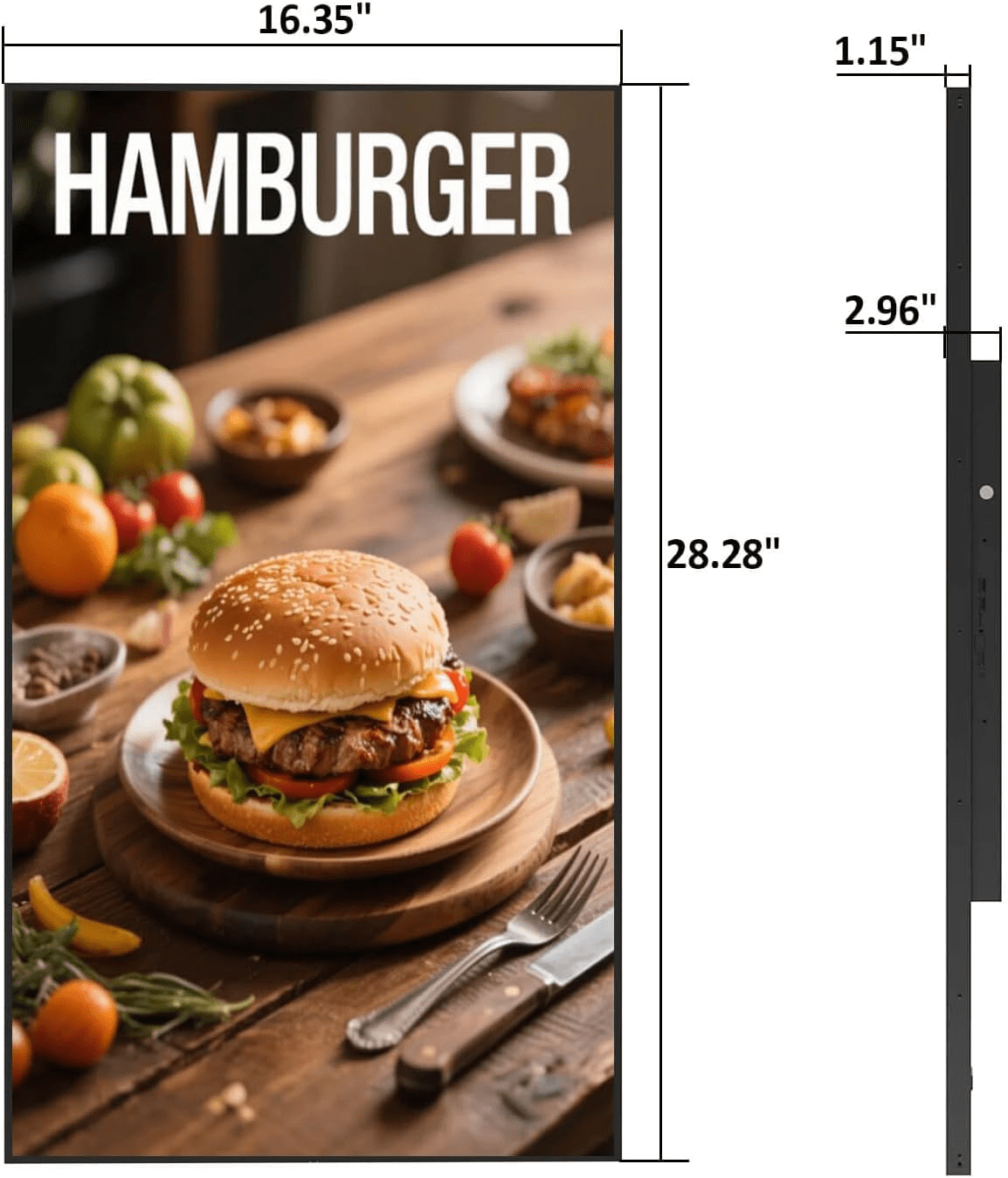 32 inch Digital Signage, 2500nits High Brightness Advertising Display, Slim Fit Frameless LCD Monitor, CMS Remote Publishing, 24/7 Operation, Smart Split Screen Play, HDMI/USB/WiFi/Android System