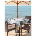 thumbnail image 2 of Outdoor Tablecloth with Umbrella Hole and Zipper, Vintage Fall Blue Square Table Cloth 54x54 Inch Waterproof Tablecloth, Thanksgiving Botanical Pumpkins Picnic Table Cover for Patio Camping, 2 of 7