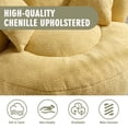 thumbnail image 6 of MOONMISS Chenille Upholstered Durable Comfort Lounger Bean Bag Lazy Sofa with Three Pillows-Yellow, 6 of 7