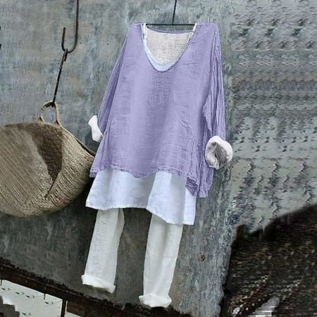 

Sun Shirt Women Sun Protection Shirts for Women Casual Solid Color Loose Fit Hiking Shirts Women Women s Rash Guard Shirts Light Purple S