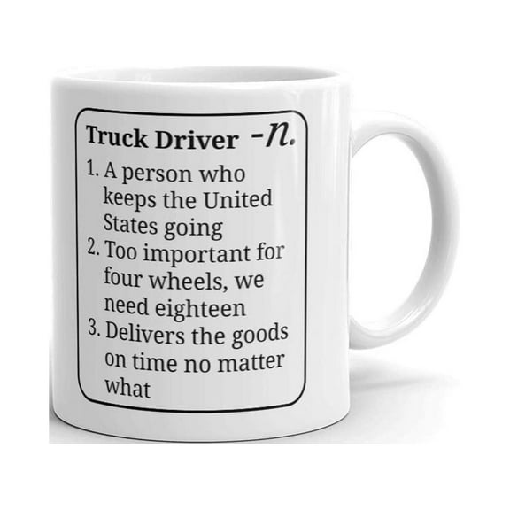 Truck Driver Definition Appreciation Coffee Tea Ceramic Mug Office Work Cup Gift