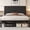 Gray, variant on Lifezone Bed Frame with Upholstered Headboard, Queen, Metal Support, No Box Spring Needed, Modern Black
