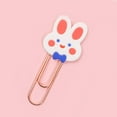 thumbnail image 2 of Bookmark Clips Cute Cartoon Pattern Metal Soft Rubber Light Portable Office Clips for Classification Blue Bow Bunny, 2 of 5