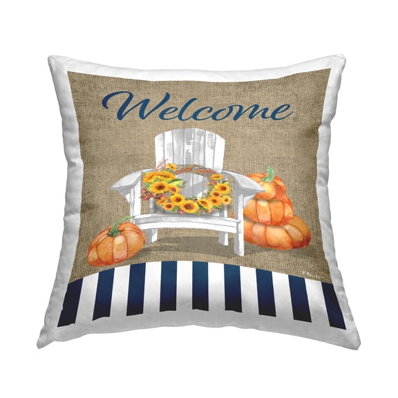 Stupell Industries Welcome Autumn Pattern Decorative Printed Throw Pillow, 18 x 18
