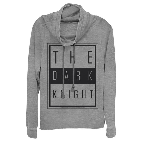 Junior's Batman Dark Night Frame Cowl Neck Sweatshirt Gray Heather Medium