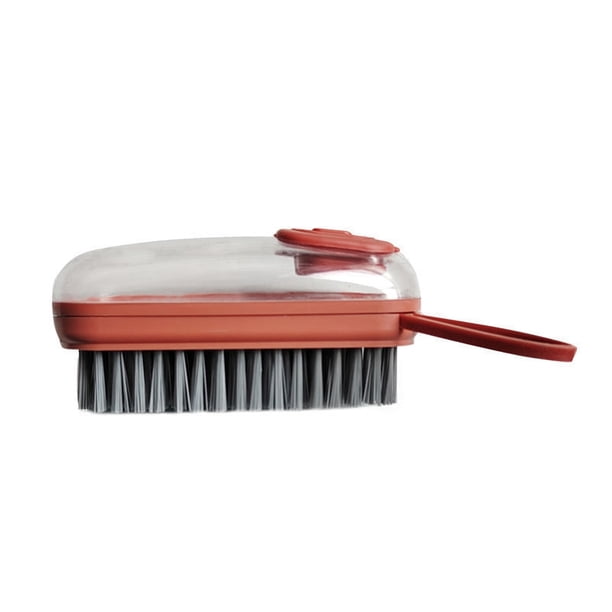 Cepillo de fregado para lavado de ollas, ropa suave y de calidad, adición automática de líquido, cepillos de limpieza para el hogar fáciles de agarrar(Azul)(1 pieza)
