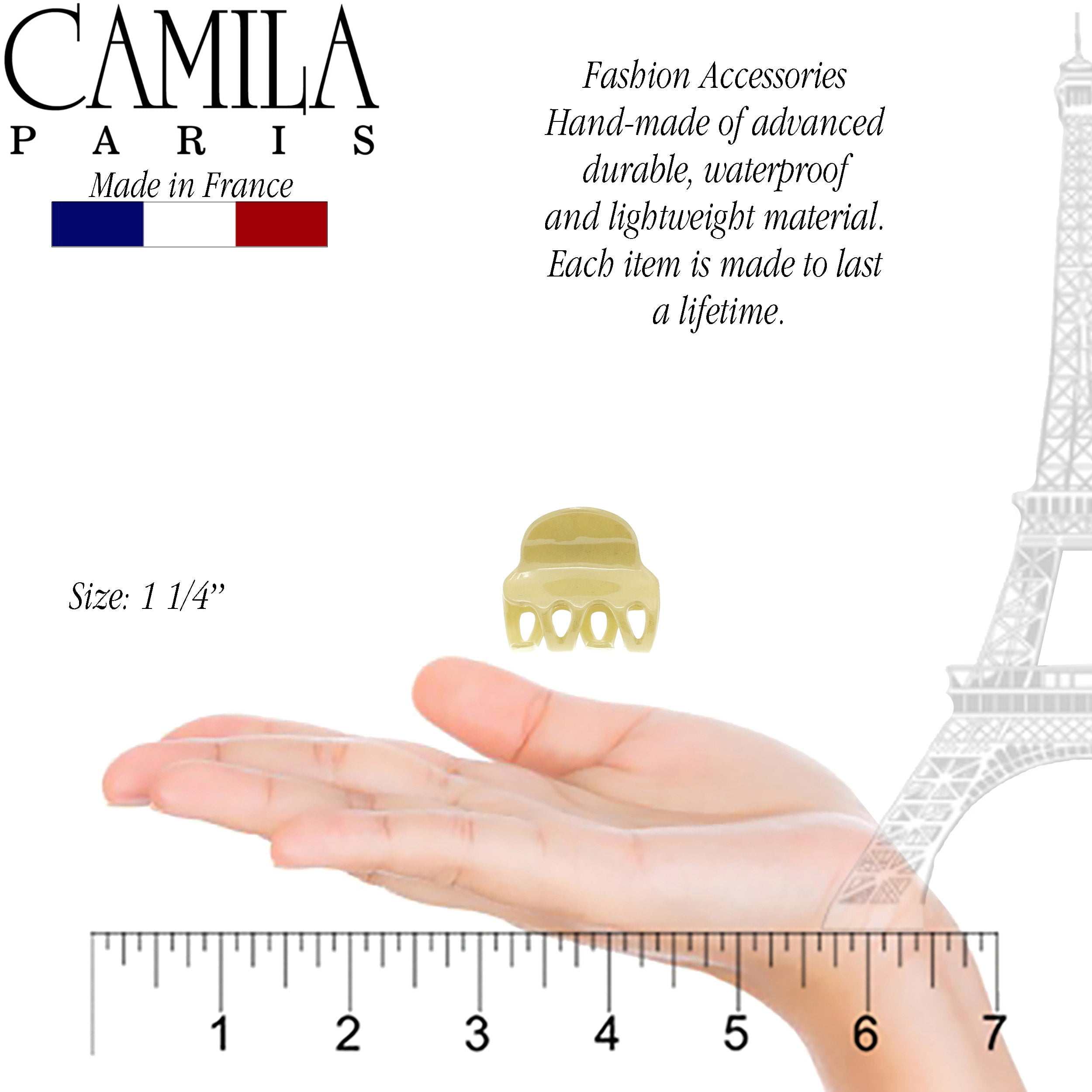 Camila Paris NV36 Haarspangen Set - 2 Schildkröten-Designs, Starker Halt, Made In France
