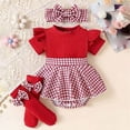 thumbnail image 2 of JUMEYU Baby Girls' Dresses Baby Girl Romper Infant Baby Clothes with Hat Summer One-Piece Toddler Girls Jumpsuit Overall Pants Set 0 3 6 9 12 18 24 Months (Watermelon Red,6-9 Months), 2 of 4