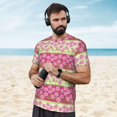 thumbnail image 4 of Wukai Flowers Print Men's Short-Sleeved Mesh T-Shirt,Quick-Dry Short Sleeve Workout T-Shirt-5X-Large, 4 of 8
