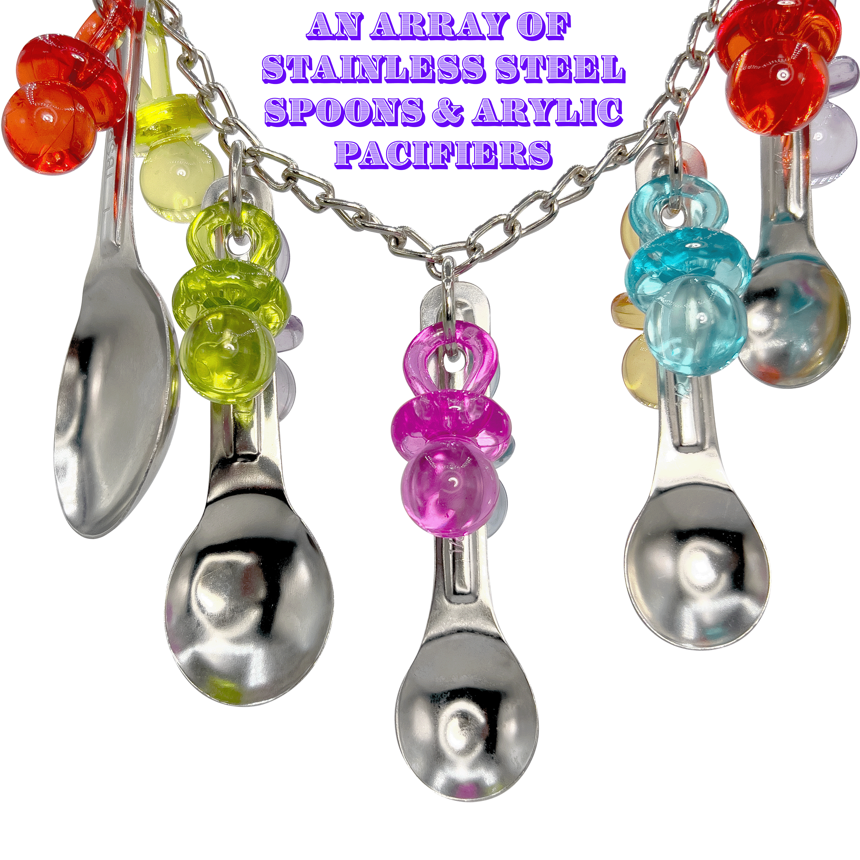 1077 Paci Rattle Ringer M&M Bird Toys - Shiny Noisy Colorful Enticing Toy