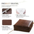 thumbnail image 4 of WOWMAX Coffee Leather Circular Living Room Pouf, Soft & Durable Material, 4 of 7