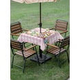 thumbnail image 3 of Easter Gnomes Outdoor Tablecloth - 54x54 Inch Square Dining Table Cover, Eggs Rabbit Spring Daisy Floral Pink Checkered Waterproof Outdoor Table Cloth with Umbrella Hole & Zipper for Picnic/Patio, 3 of 7