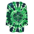 thumbnail image 5 of TrendVibe365 St Patricks Day Womens Plus Size Tops 3/4 Sleeve Loose Green Crew Neck Polyester Casual St. Patricks Day Blouse Tops for Irish Themed Gifts L, 5 of 5
