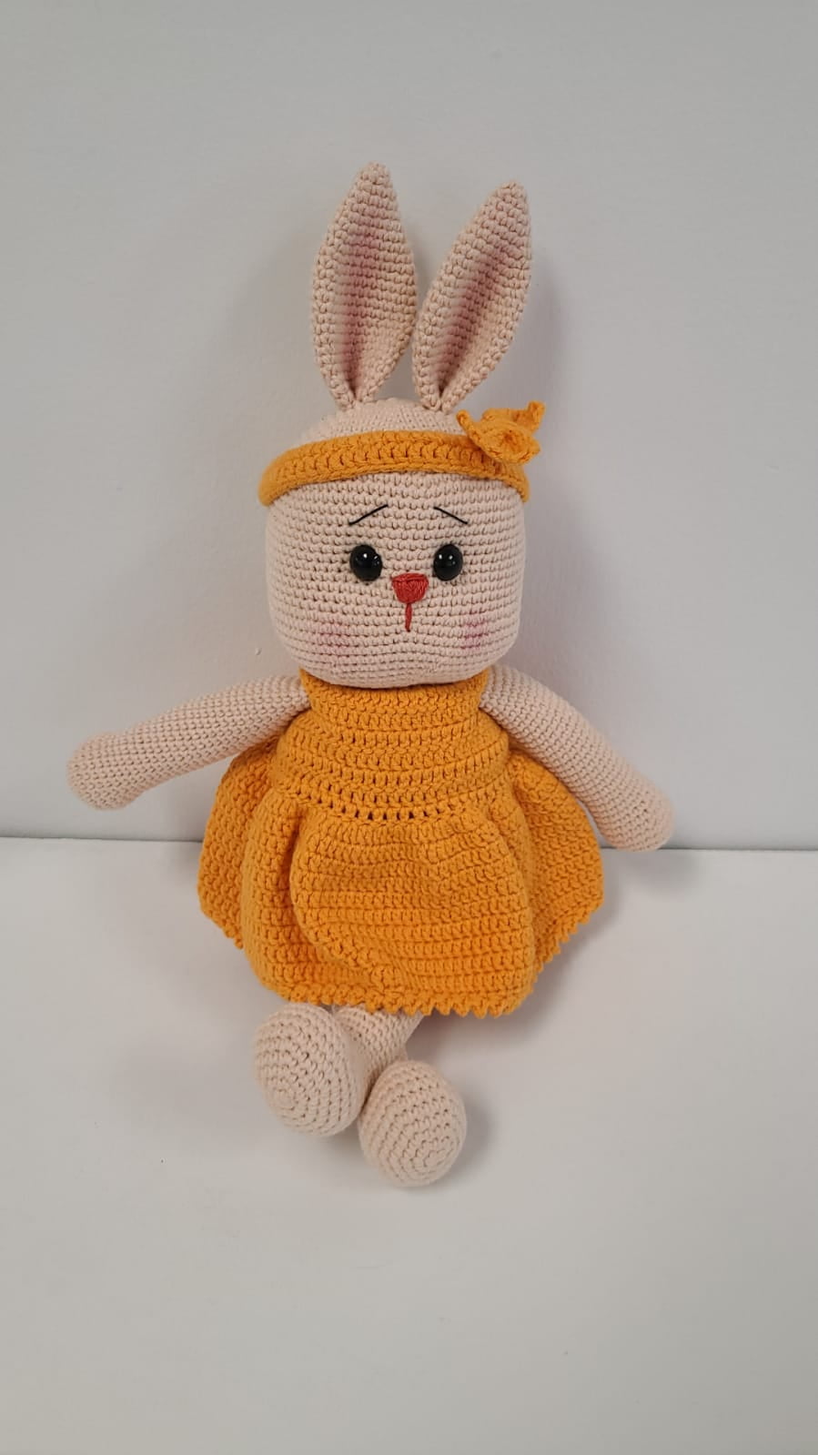 Handmade Amigurumi Rabbit Toy Buddy Bunny Easter Bunny Doll For Kids Unicex – Orange Rabbit-5.51 inches