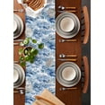 thumbnail image 2 of Blue Botanical Art Table Runner Cotton Linen 120 Inch Holiday Dresser Scarves, Modern Pastoral Watercolor Leaf Tablerunner for Kitchen Coffee Dining Bedroom Living Room Dinner Scarf Décor 13''x120'', 2 of 9