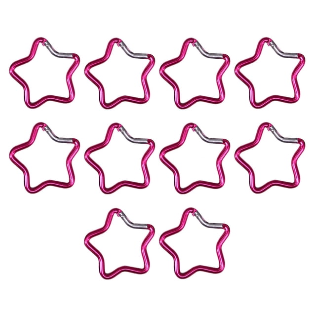 10 piezas de mosquetón con forma de estrella de cinco puntas, Clip para llavero, para acampar y viajar Zulema Llavero mosquetón