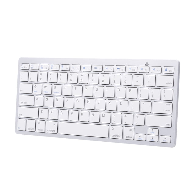 Mistaha Portable Bluetooth3.0 Wireless Keyboard Tablet Laptop Smartphone iPad Mini Keyboard for iOS Android Windows(White)