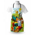 thumbnail image 3 of Kids Apron Cartoon Baby Safari Wild Animals In a Train with Striped Backdrop Toys Artwork Print, Unisex Kitchen Bib Apron with Adjustable Neck for Cooking Baking Gardening, Multicolor, by Ambesonne, 3 of 3