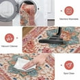 thumbnail image 5 of Washable Area Rug, 2x3 Small Entryway Rug Non-Slip Boho Vintage Rug with Rubber Backing, Low Pile Faux Wool Distressed Floor Carpet for Indoor Door Mat, Kitchen, Laundry (Pink), 5 of 8