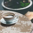 thumbnail image 3 of Ambesonne Nature Fitted Round Tablecloth, Rose Silhouettes Pattern Art, 36"- 40" Diameter, Pale Sepia and Brown, 3 of 5