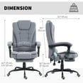 thumbnail image 2 of CoSoTower Chaise de Massage Vibrante à 7 Points, Chaise de Bureau Inclinable avec Repose-Pieds, Dossier Inclinable, Hauteur Réglable, Gris, 2 of 7