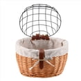 thumbnail image 3 of Cat Dog Bicycle Front Handlebar Basket Pets Seat Handwoven Wicker Road Bike Basket Pet Cat, 3 of 9
