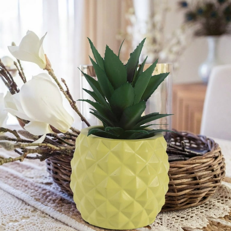 Wozhidaoke Plant Pots Resin Decoration Pineapple Plant Green Wozhidaoke Plant Pots Resin Decoration Pineapple Plant Green