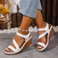 thumbnail image 2 of Aihuaihua Womens Sandals Dressy Wedge Sandals Comfortable 2026 Summer Heels Open Toe Casual Shoes Spring Elegant Ladies Sandal, 2 of 8