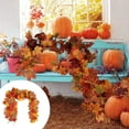 thumbnail image 6 of EUDIDV Maple Leaf Garland - Thanksgiving and Halloween Decor, Artificial Realistic Fall Foliage Hanging Vine for Indoor/Outdoor Party, Wedding/Fireplace Decoration with Hanging Hook, 6 of 6