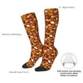 thumbnail image 5 of Picia Women Crew Soft Moisture-wicking Socks Almond Nuts Pattern Design Cotton Socks, One Size fit All, 5 of 9