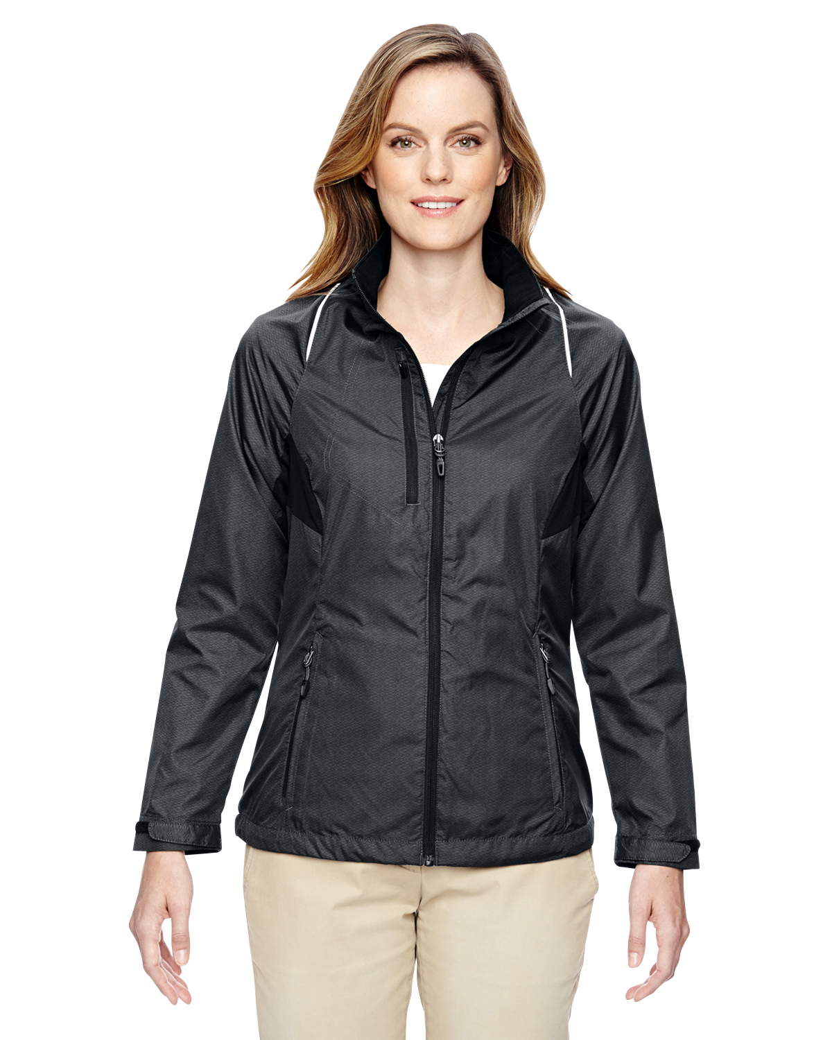 A Product of Ash City - North End Ladies' Sustain Lightweight Recycled Polyester Dobby Jacket with&nbsp;Print - CARBON 456 - S [Saving and Discount on bulk, Code Christo] - image 1 of 2