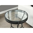 thumbnail image 4 of 22.5" x 22.5" x 24" Black Clear Tempered Glass Metal Accent Table, 4 of 4