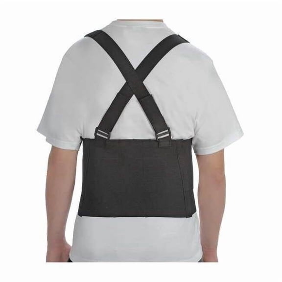 DMI Deluxe Work Belt Back Support Brace with Adjustable, Removable Shoulder Straps, Fits 40'' to 54'', Black - 1 ea