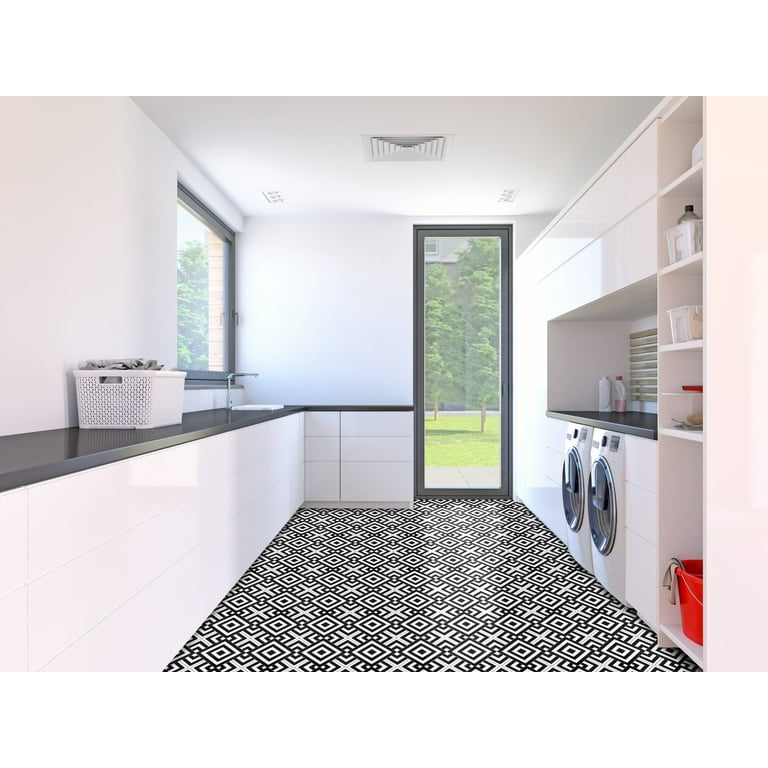 Achim Retro Geometric 12-in x 12-in Peel and Stick Vinyl Tile Flooring (20-sq ft) Achim Retro Geometric 12-in x 12-in Peel and Stick Vinyl Tile Flooring (20-sq ft)