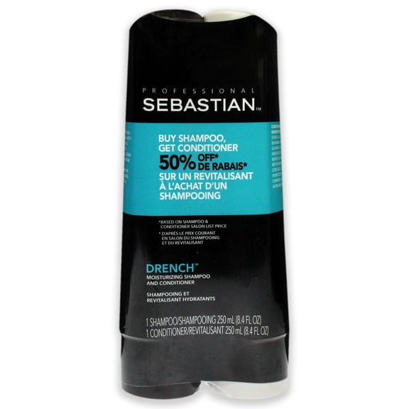 Sebastian Drench Moisturizing Duo , 2 Pc 8.4oz Shampoo, 8.4oz Conditioner