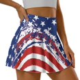 thumbnail image 5 of HELLHERO Distressed American Flag Stripes Elastic Women's Tennis Skirt, Two Pockets with Pockets Polyester Spandex Fabric Golf Skorts for Hiking Daily Wear Yoga, 5 of 9